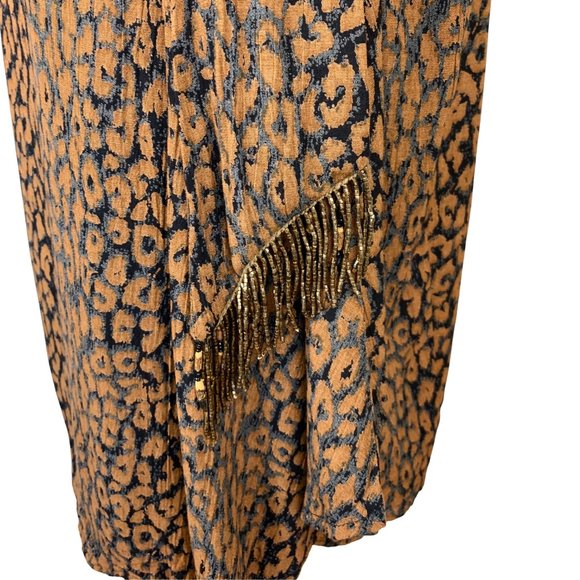 VINTAGE 80s Carole Little Leopard Print Top & Skirt Set - Picture 7 of 14